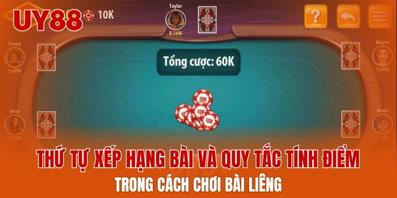 Thứ tự xếp hạng bài và quy tắc tính điểm trong cách chơi bài liêng